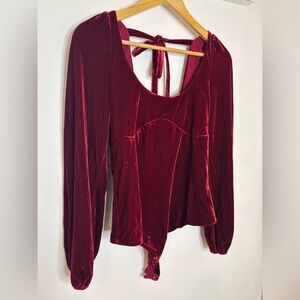 Vici NWT Velvet Wine Valoween Dark Romantic Bodysuit